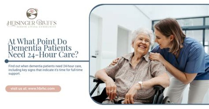 At what point do dementia patients need 24 hour care?