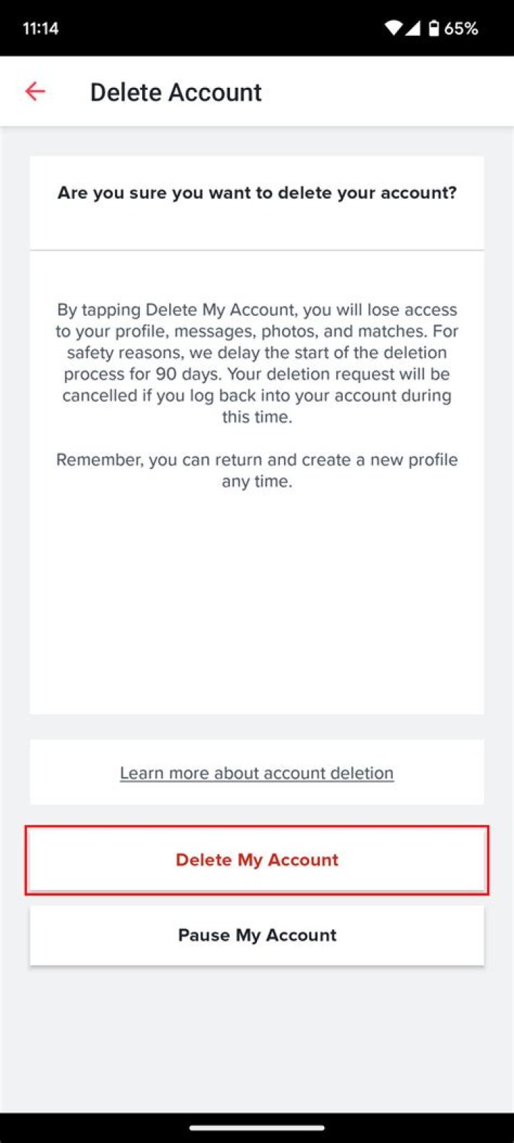 Can I use the same number if I delete my Tinder account?