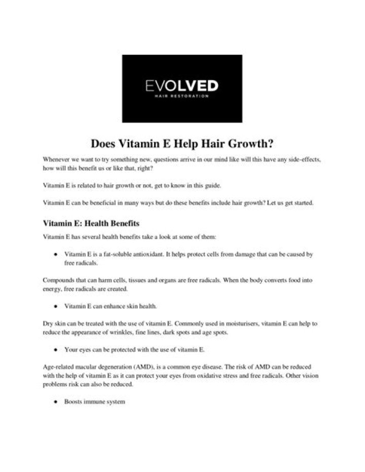 Does Vitamin E help hair growth?