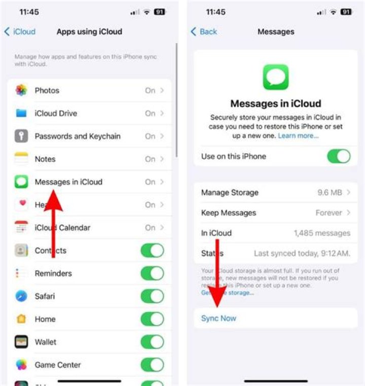 How can I see messages in iCloud?