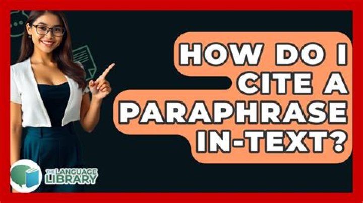 How do you cite a paraphrase quote?