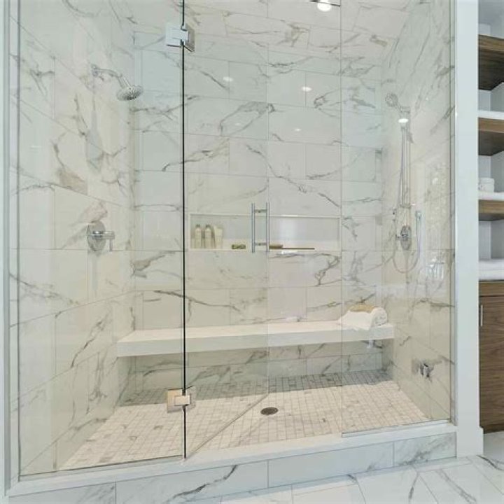 How do you clean a large walk in tile shower?
