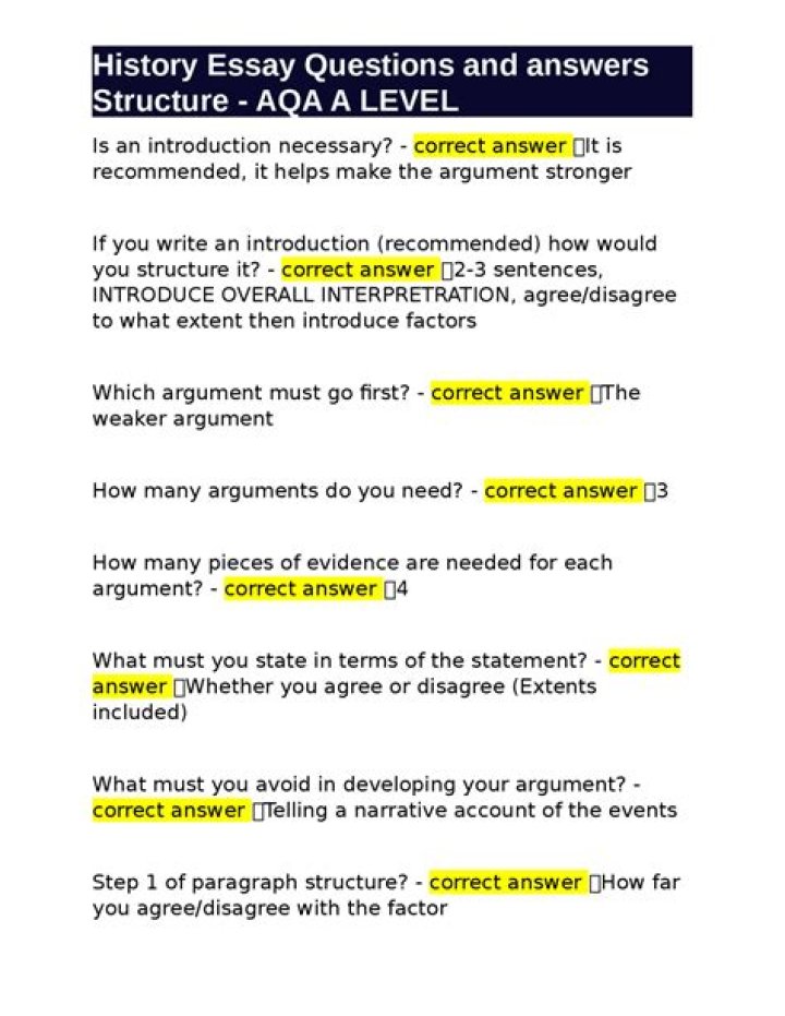 How do you evaluate a history essay?