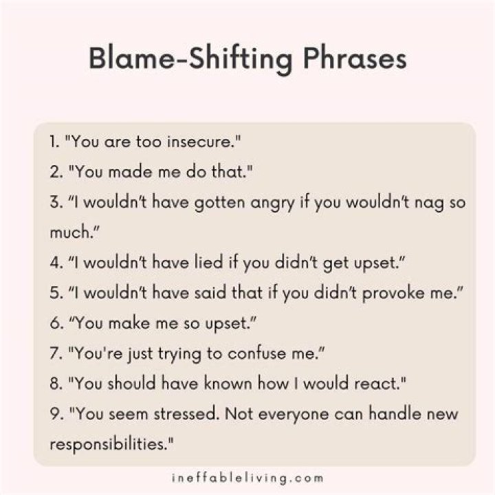 How do you handle blame shifting?