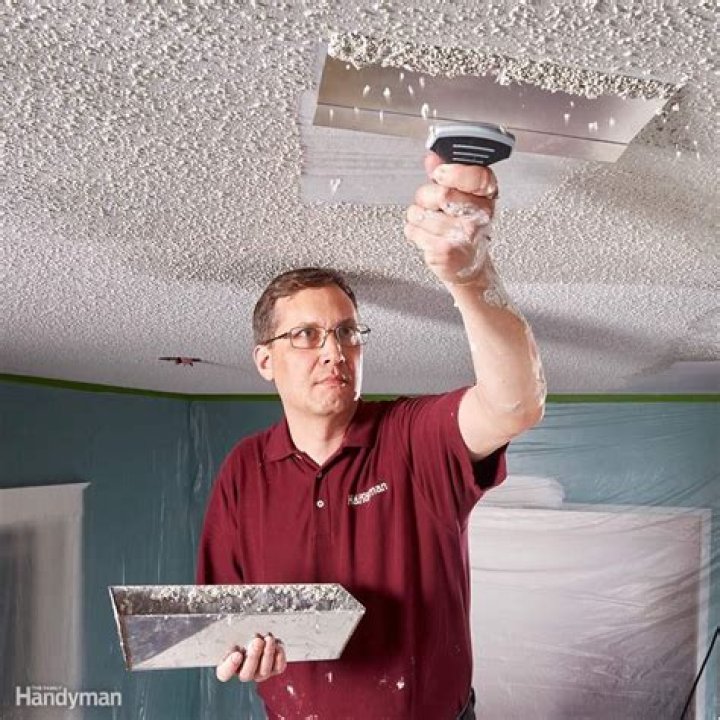 How do you redo a popcorn ceiling?
