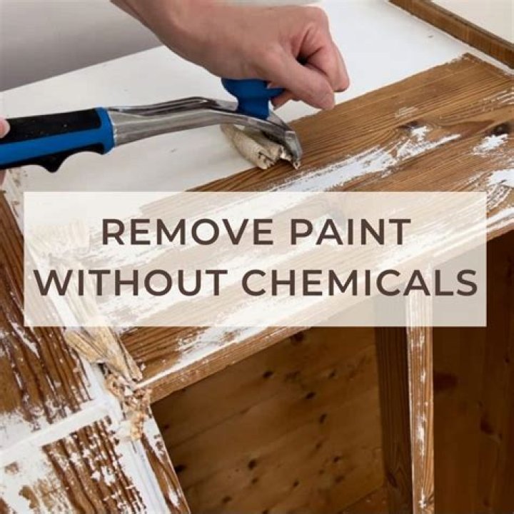 How do you remove thick paint from kitchen cabinets?