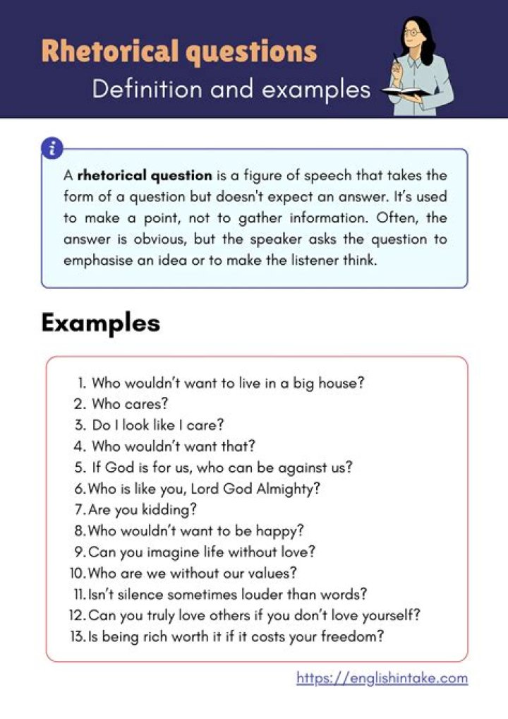 How do you write a rhetorical question example?