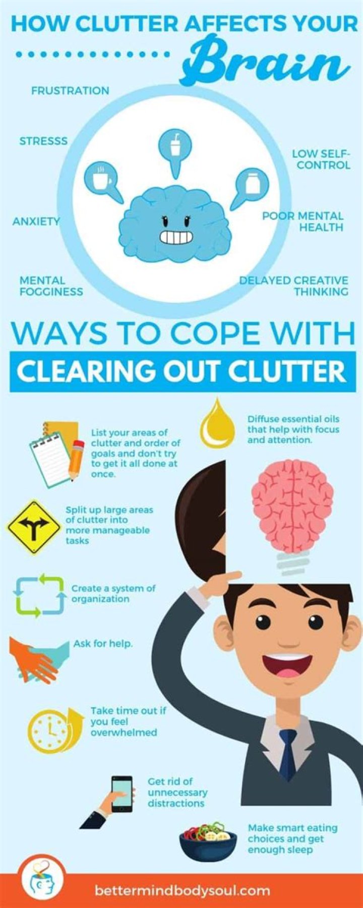 How does clutter affect the mind?