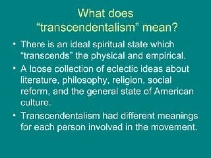 How does transcendentalism relate to romanticism?