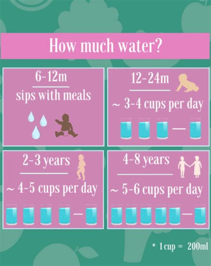 How much water should 1 year old have?