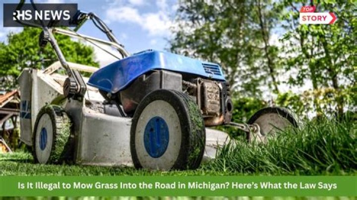 Is it illegal to mow grass into the road in Michigan?