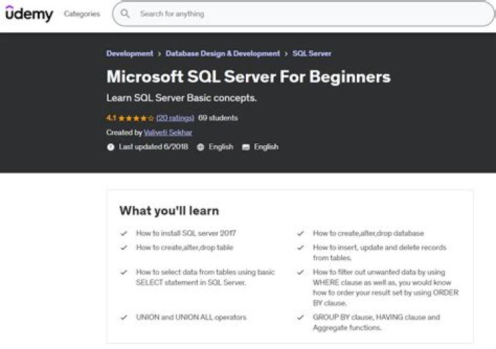 Is udemy SQL course good?
