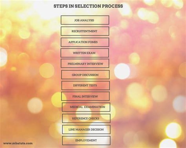 What are the 7 steps in the selection process?