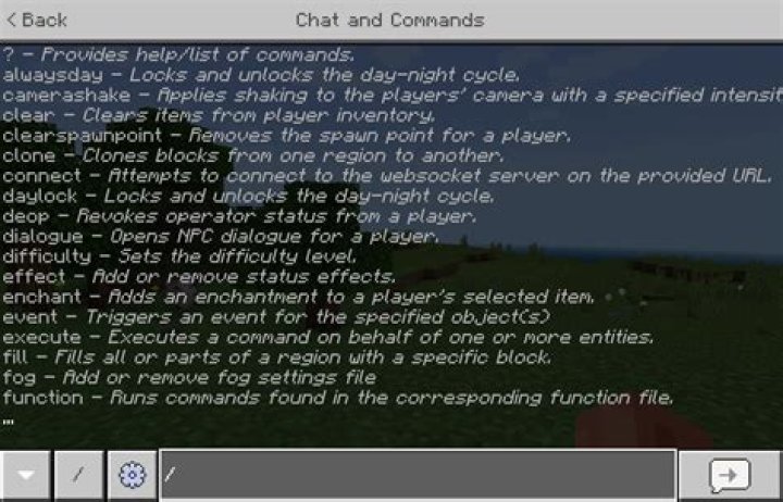 What are the Minecraft commands?