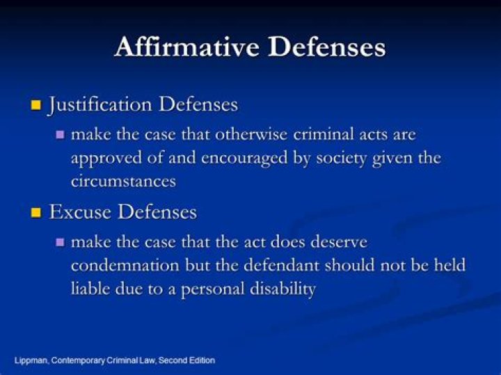 What are two justification defenses?