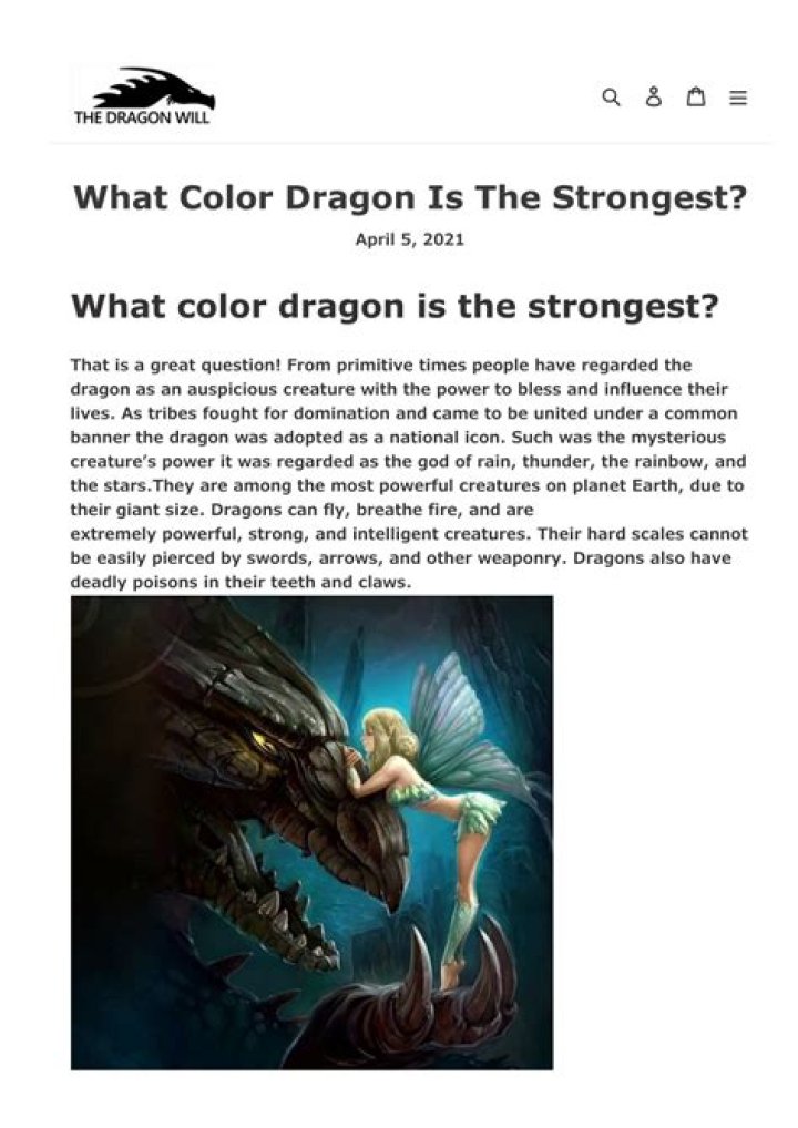 What color dragon is the strongest?