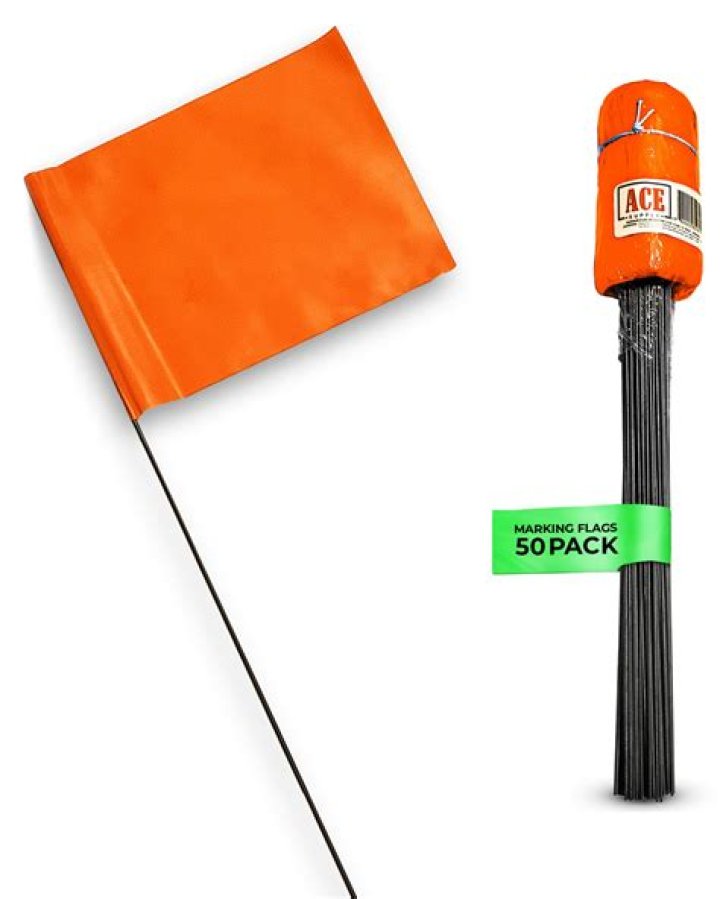 What do orange flags in yard mean?