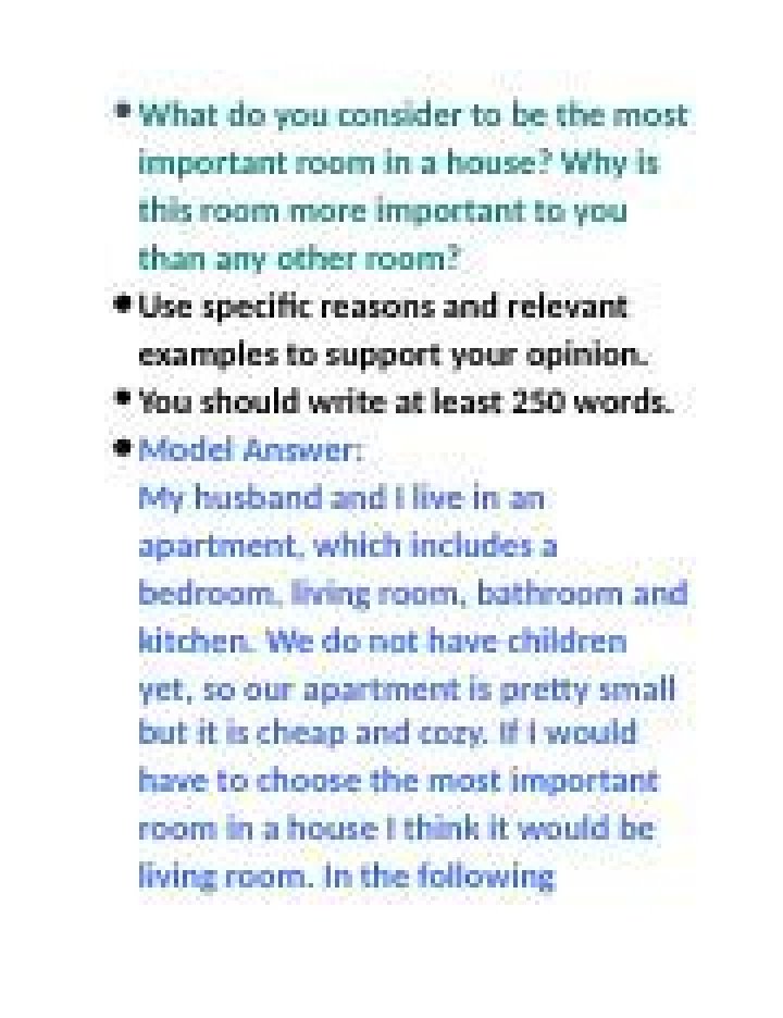 What do you consider to be the most important room in a house Why is the room more important to you than any other room?