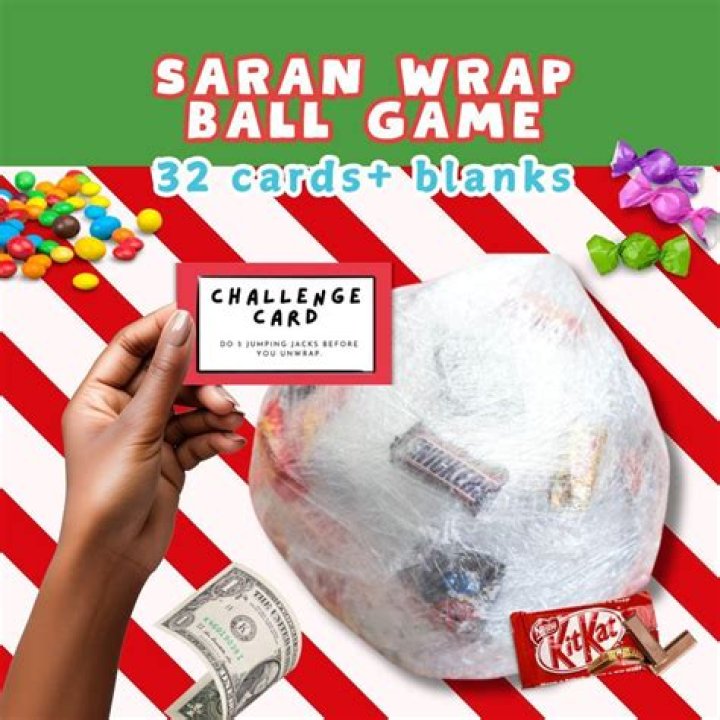 What do you put in a saran wrap ball for adults?
