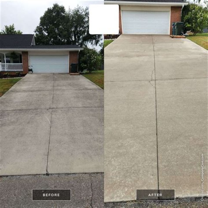 What do you spray on concrete after pressure washing?