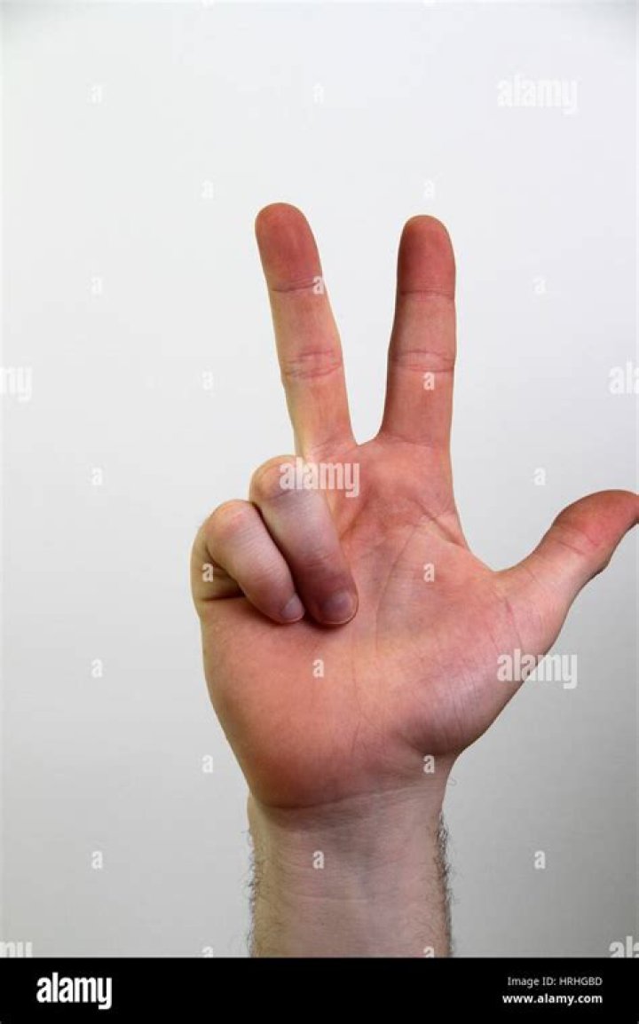 What does 3 fingers up mean in a photo?