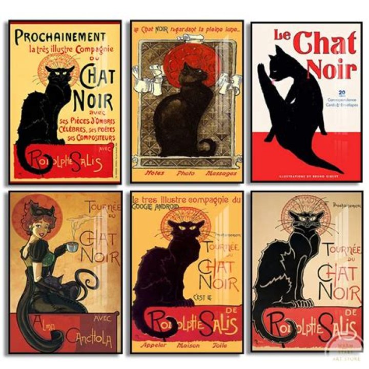 What does the Chat Noir poster say?