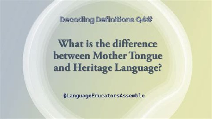 What is considered mother tongue?