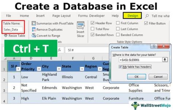 What is database in Excel?