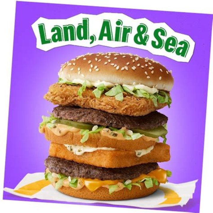 What is on the land air and sea sandwich?