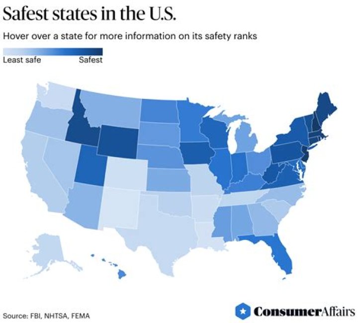 Which state is safe to live in USA?