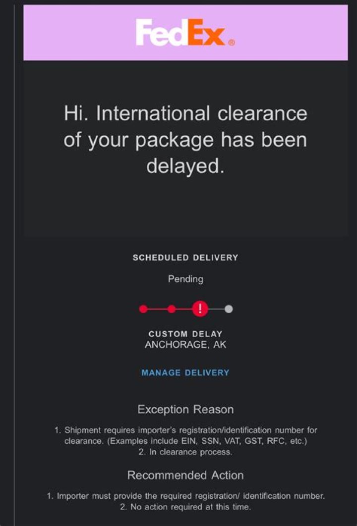 Why is my package on clearance delay?