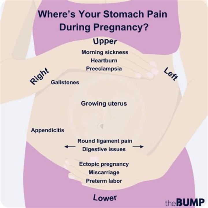 Why is my stomach hard at the top and soft at the bottom pregnant?